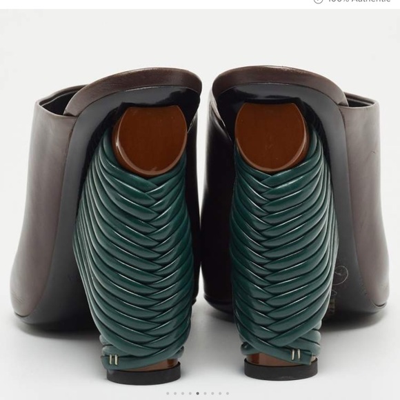 Authentic Balenciaga Brown Leather Peep Toe Mules Size 36.5 uk / 6 US - Picture 13 of 13